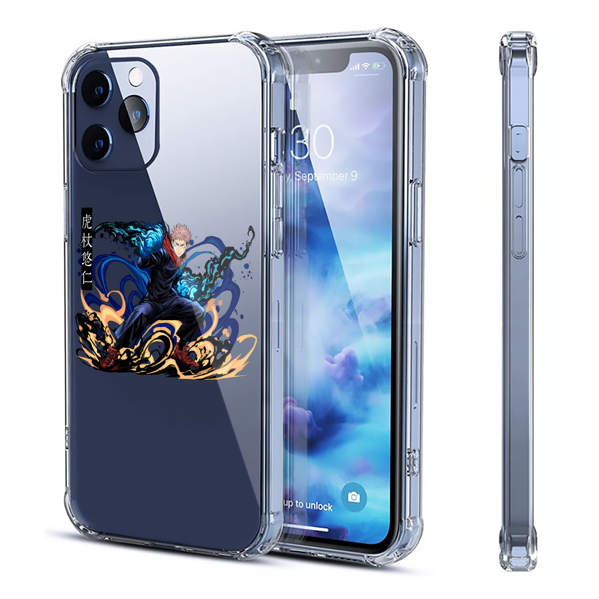（画像用） 呪術廻戦 Jujutsu Kaisen 【iPhone 12シリーズ対応】透明スマホケース（クリアソフトケース）